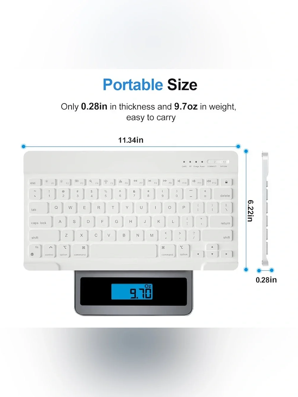 7 Color Backlit Mac Keyboard Ultra Slim Bluetooth Wireless Keyboard Apple USB-C